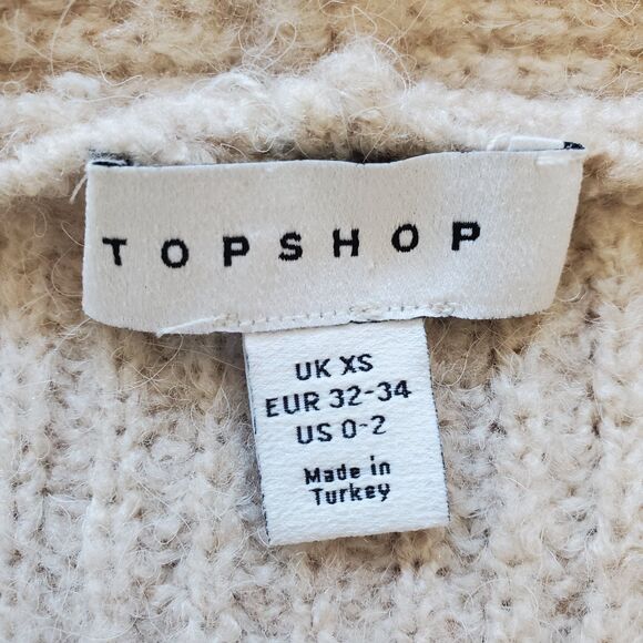 Topshop Tan Knit Balloon Sleeve Cardigan - Picture 6 of 9